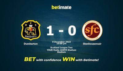 การทำนาย Dumbarton vs Stenhousemuir อัตราต่อรองและเคล็ดลับการเดิมพัน 12/09/2023