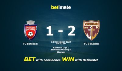 การทำนาย FC Botosani กับ FC Voluntari อัตราต่อรองและเคล็ดลับการเดิมพัน 11/12/2023