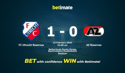 การทำนายผล, อัตราต่อรองและเคล็ดลับการเดิมพันของ FC Utrecht Reserves vs AZ Reserves 12/02/2024