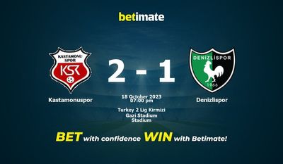 การทำนาย Kastamonuspor vs Denizlispor อัตราต่อรองและเคล็ดลับการเดิมพัน 10/18/2023