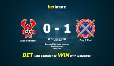 Kidderminster vs Dag & Red Prediction, อัตราต่อรอง & เคล็ดลับการเดิมพัน 11/18/2023