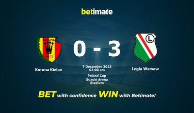 การทำนาย Korona Kielce กับ Legia Warsaw อัตราต่อรองและเคล็ดลับการเดิมพัน 12/06/2023