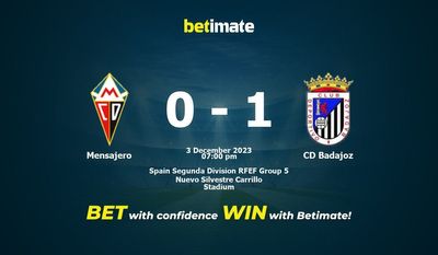 การทำนาย Mensajero กับ CD Badajoz อัตราต่อรองและเคล็ดลับการเดิมพัน 12/03/2023