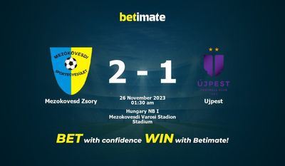 การทำนาย Mezokovesd Zsory กับ Ujpest อัตราต่อรองและเคล็ดลับการเดิมพัน 25/11/2023