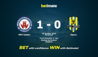 การทำนาย MFK Vyskov กับ Opava อัตราต่อรองและเคล็ดลับการเดิมพัน 28/10/2023