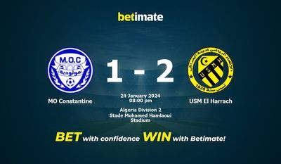 การทำนาย MO Constantine กับ USM El Harrach อัตราต่อรองและเคล็ดลับการเดิมพัน 24/01/2024