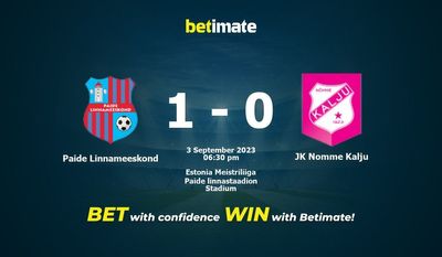 การทำนาย Paide Linnameeskond กับ JK Nomme Kalju อัตราต่อรองและเคล็ดลับการเดิมพัน 09/03/2023