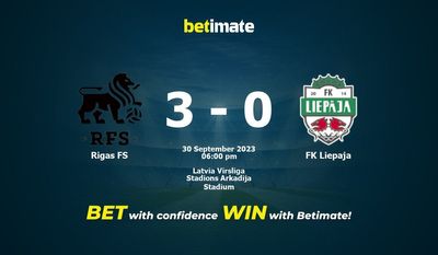 การทำนาย Rigas FS กับ FK Liepaja อัตราต่อรองและเคล็ดลับการเดิมพัน 30/09/2023
