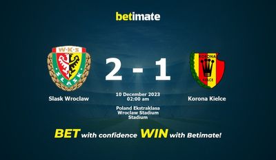 การทำนาย Slask Wroclaw กับ Korona Kielce อัตราต่อรองและเคล็ดลับการเดิมพัน 12/09/2023