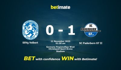 การทำนาย SSVg Velbert กับ SC Paderborn 07 II อัตราต่อรองและเคล็ดลับการเดิมพัน 11/10/2023