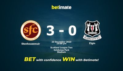 การทำนาย Stenhousemuir กับ Elgin อัตราต่อรองและเคล็ดลับการเดิมพัน 23/12/2023