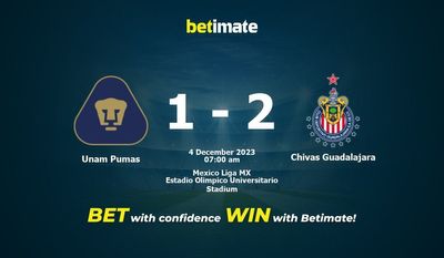 การทำนาย Unam Pumas vs Chivas Guadalajara อัตราต่อรองและเคล็ดลับการเดิมพัน 12/04/2023