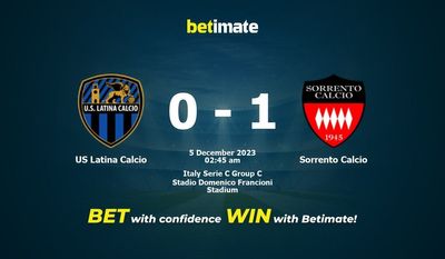 การทำนาย Latina Calcio ของสหรัฐอเมริกากับ Sorrento Calcio อัตราต่อรองและเคล็ดลับการเดิมพัน 12/04/2023