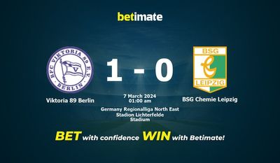 การทำนายวิคตอเรีย 89 เบอร์ลินกับ BSG Chemie Leipzig อัตราต่อรองและเคล็ดลับการเดิมพัน 03/06/2024