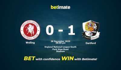 การทำนายของ Welling vs Dartford อัตราต่อรองและเคล็ดลับการเดิมพัน 26/12/2023
