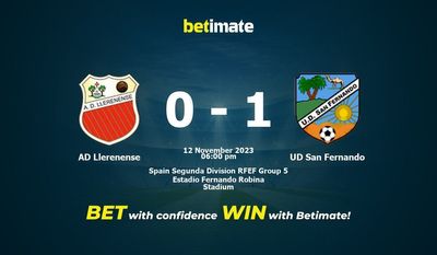Dự đoán AD Llerenense vs UD San Fernando, tỷ lệ và tip cá cược 12/11/2023