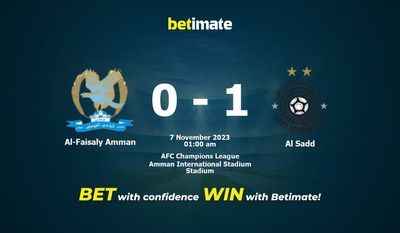 Dự đoán Al-Faisaly Amman vs Al Sadd, Tỷ lệ & Mẹo cá cược 06/11/2023
