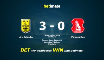 Dự đoán Aris Salonika vs Panserraikos, tỷ lệ & tip cá cược 15/12/2024