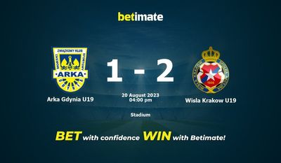 Dự đoán tỷ số, tỷ lệ cá cược, tỷ lệ cá cược Arka Gdynia U19 vs Wisla Krakow U19 20/08/2023