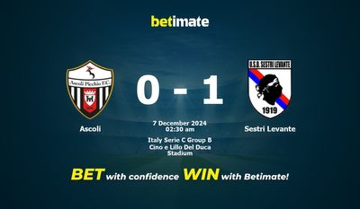 Dự đoán Ascoli vs Sestri Levante, Tỷ lệ cược & Mẹo cá cược 12/06/2024