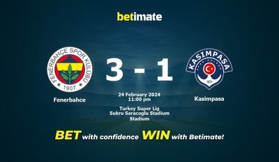Dự đoán Fenerbahce vs Kasimpasa, Tỷ lệ & Mẹo cá cược 24/02/2024