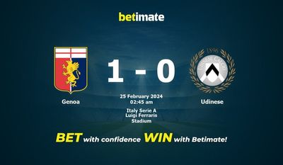 Soi kèo Genoa vs Udinese, tỷ lệ và tip cá cược 24/02/2024