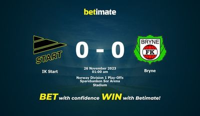 Dự đoán IK Start vs Bryne, Tỷ lệ & Mẹo cá cược 25/11/2023