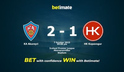 Dự đoán KA Akureyri vs HK Kopavogur, tỷ lệ cá cược 07/10/2023
