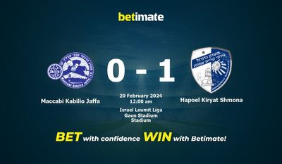Dự đoán Maccabi Kabilio Jaffa vs Hapoel Kiryat Shmona, Tỷ lệ & Mẹo cá cược 19/02/2024