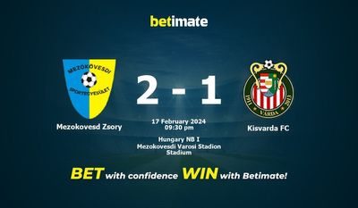Soi kèo Mezokovesd Zsory vs Kisvarda FC, tỷ lệ cá cược 17/02/2024