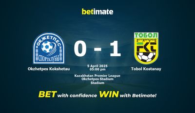Soi kèo Okzhetpes Kokshetau vs Tobol Kostanay, tỷ lệ cá cược 05/04/2025