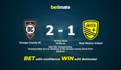 Dự đoán, Tỷ lệ cược & Mẹo cá cược Orange County SC vs New Mexico United 18/05/2025
