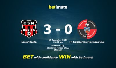Dự đoán Scolar Resita vs FK Csikszereda Miercurea Ciuc, Tỷ lệ & Mẹo cá cược 17/12/2024