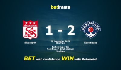 Dự đoán Sivasspor vs Kasimpasa, Tỷ lệ cược & Mẹo cá cược 24/11/2024
