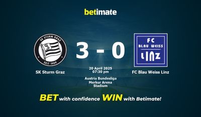 Dự đoán, Tỷ lệ cược & Mẹo cá cược SK Sturm Graz vs FC Blau Weiss Linz 20/04/2025