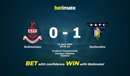 Airdrieonians vs Dunfermline Prediction, Odds & Betting Tips 04/14/2026