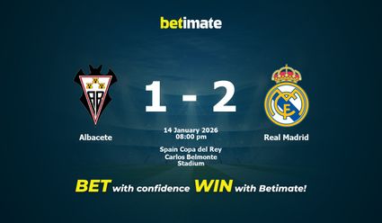 Albacete vs Real Madrid Prediction, Odds & Betting Tips 01/14/2026