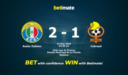 Audax Italiano vs Cobresal Prediction, Odds & Betting Tips 05/23/2026