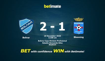 Bolivar vs Blooming Prediction, Odds & Betting Tips 12/19/2025
