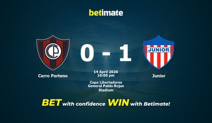 Cerro Porteno vs Junior Prediction, Odds & Betting Tips 04/14/2026