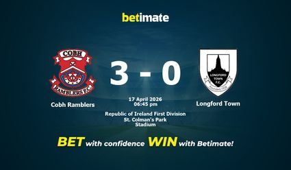 Cobh Ramblers vs Longford Town Prediction, Odds & Betting Tips 04/17/2026