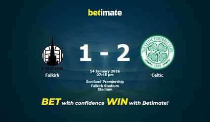 Falkirk vs Celtic Prediction, Odds & Betting Tips 01/14/2026