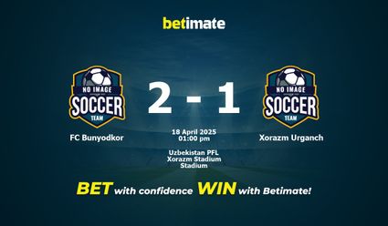 FC Bunyodkor vs Xorazm Urganch Prediction, Odds & Betting Tips 04/18/2025