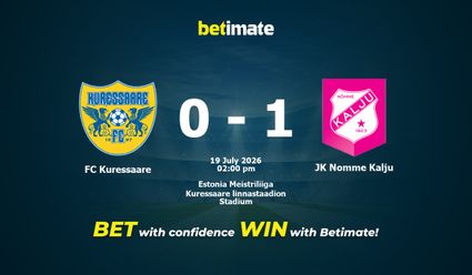 FC Kuressaare vs JK Nomme Kalju Prediction, Odds & Betting Tips 07/19/2026