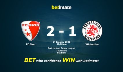 FC Sion vs Winterthur Prediction, Odds & Betting Tips 01/14/2026