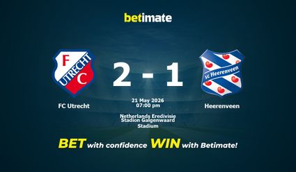 FC Utrecht vs Heerenveen Prediction, Odds & Betting Tips 05/21/2026