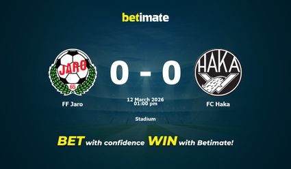 FF Jaro vs FC Haka Prediction, Odds & Betting Tips 03/12/2026