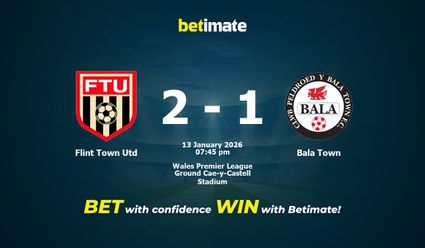 Flint Town Utd vs Bala Town Prediction, Odds & Betting Tips 01/13/2026