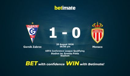 Gornik Zabrze vs Monaco Prediction, Odds & Betting Tips 08/20/2026