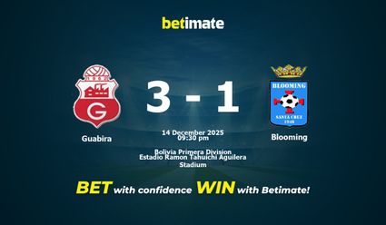 Guabira vs Blooming Prediction, Odds & Betting Tips 12/14/2025
